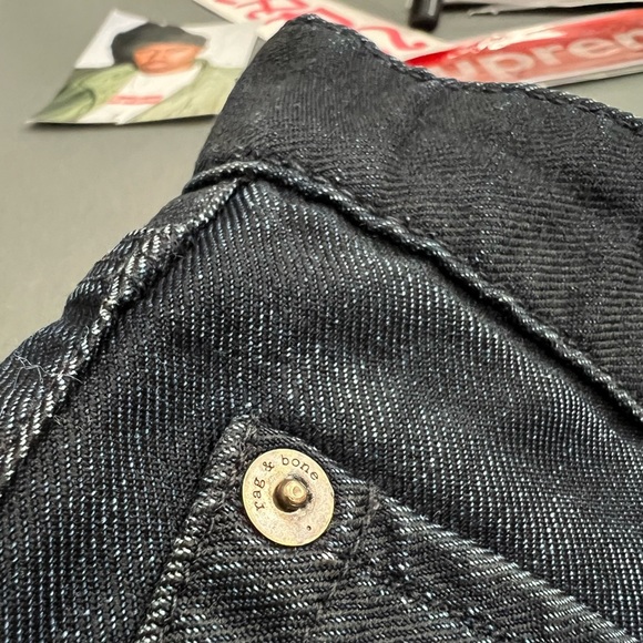 Handmade Rag & Bone Jeans Luxury Designer Dark Black Indigo Denim - Picture 7 of 9
